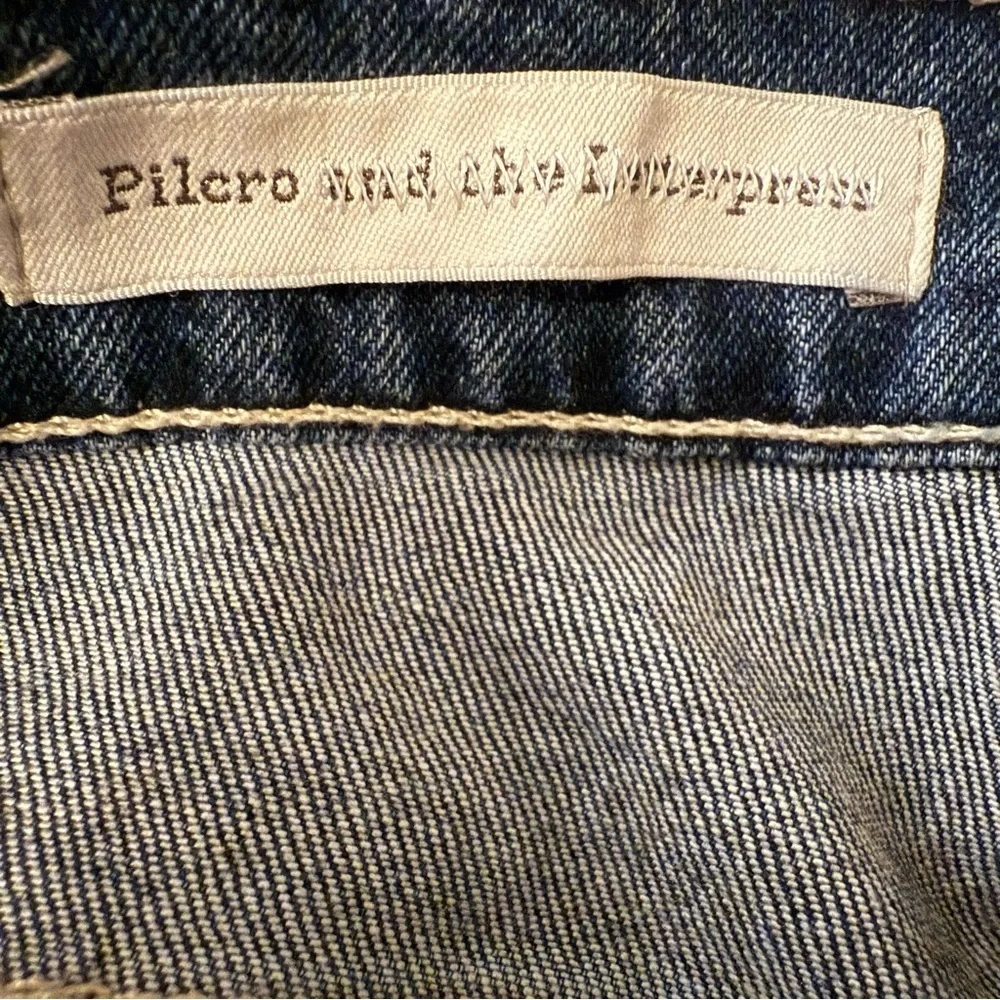 Pilcro Boyfriend Jeans Black Star Print Slim Fit Denim Pants Anthropologie - Picture 4 of 8